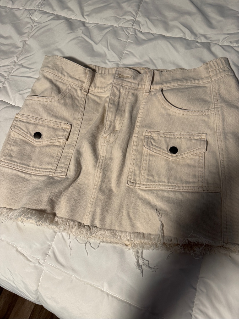 aerie Cream Cargo Pocket Mini Skirt
